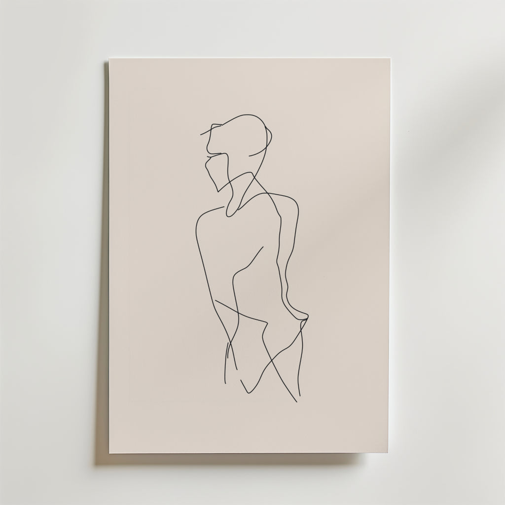 Solitary Line Body – stilfullt konsttryck från Bozetto, tryckt på matt finpapper