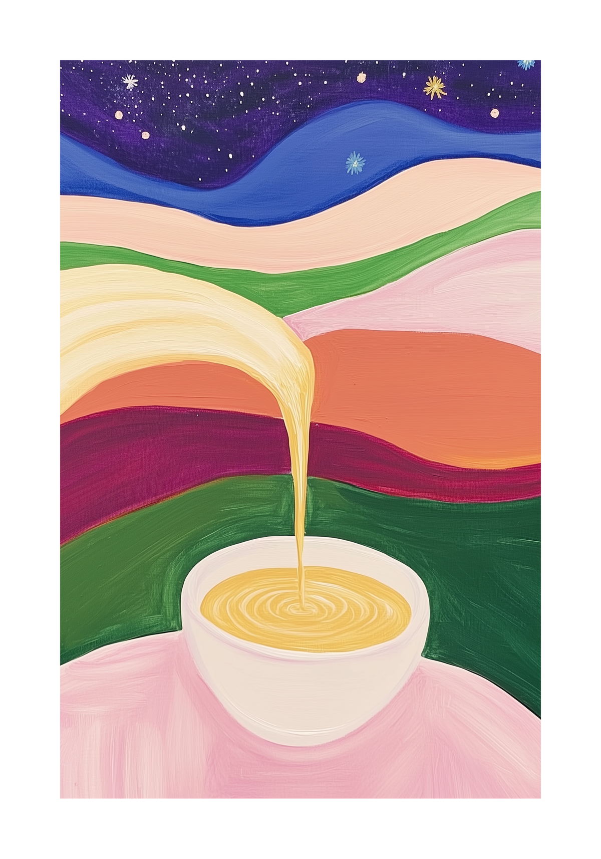 Retro Coffee in Space – köp enkelt hos Bozetto konsttryck i hög kvalitet i hög kvalitet