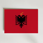 Albania National Flag Poster – modern konst och stilren konsttryck för hemmet hos Bozetto