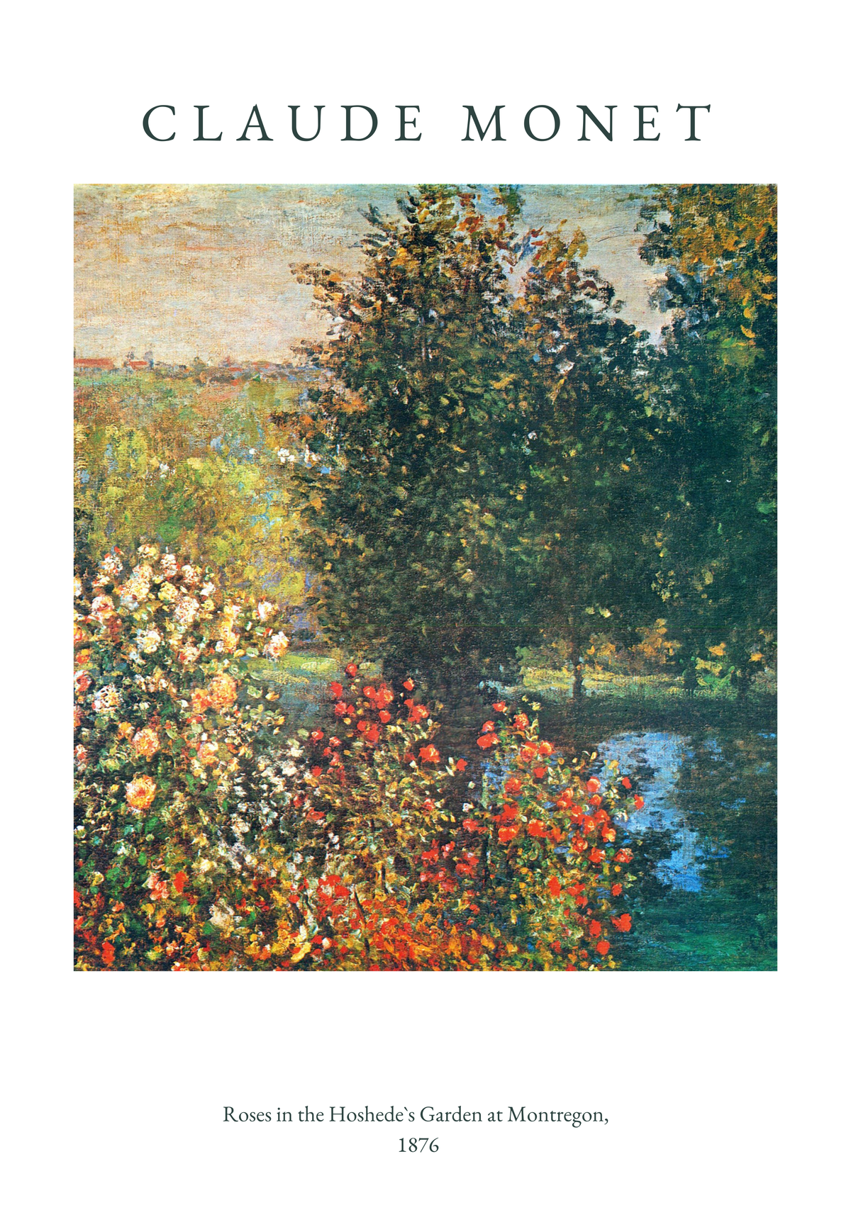 Claude Monet Garden At Montregon – stilfullt konsttryck från Bozetto, tryckt på matt finpapper