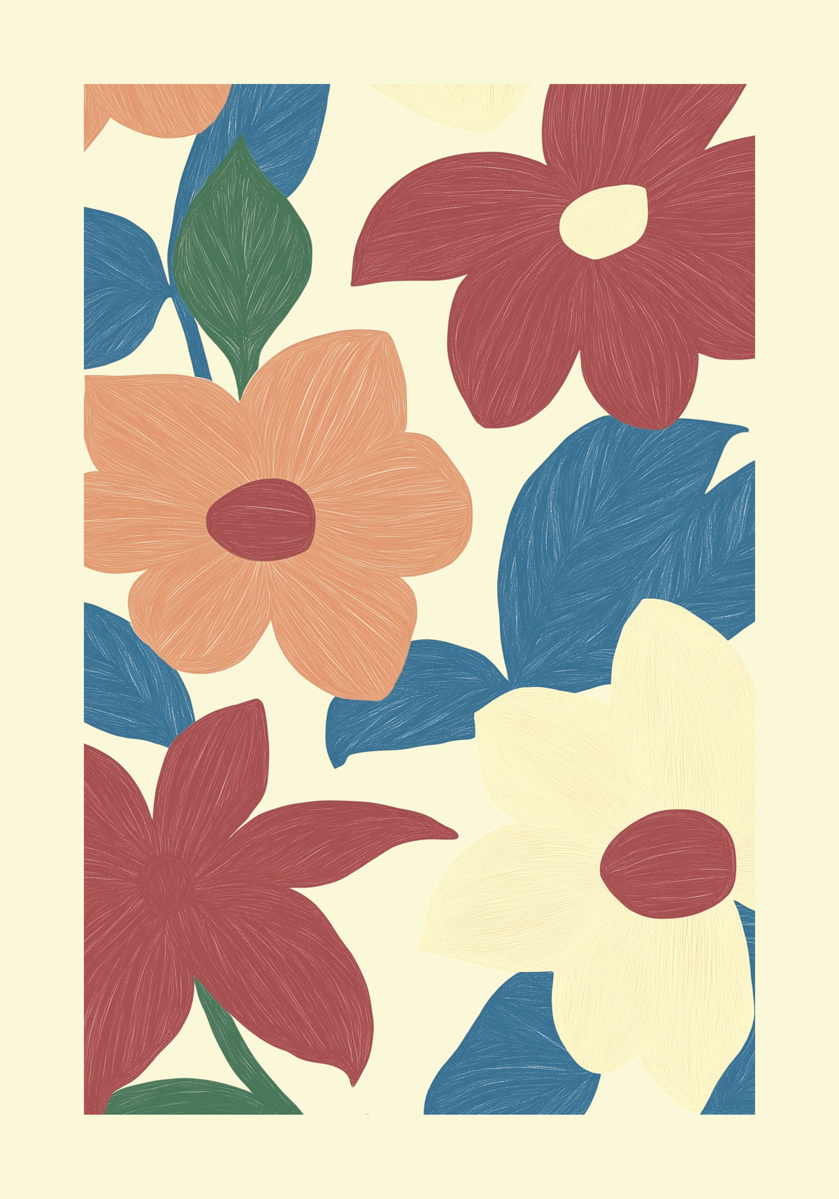 Floral wall – affisch med snyggt motiv, köp enkelt hos Bozetto i flera storlekar