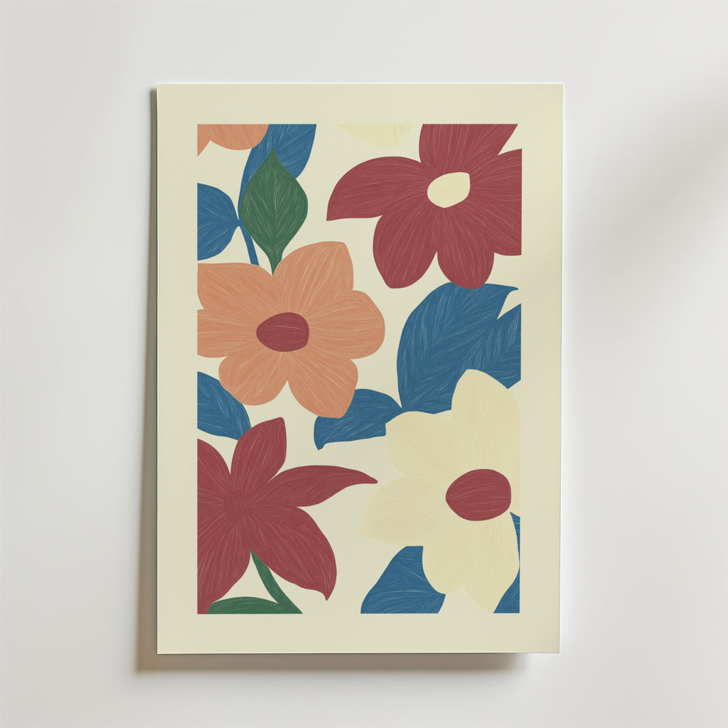 Floral wall – stilfullt konsttryck från Bozetto, tryckt på matt finpapper i hög tryckkvalitet