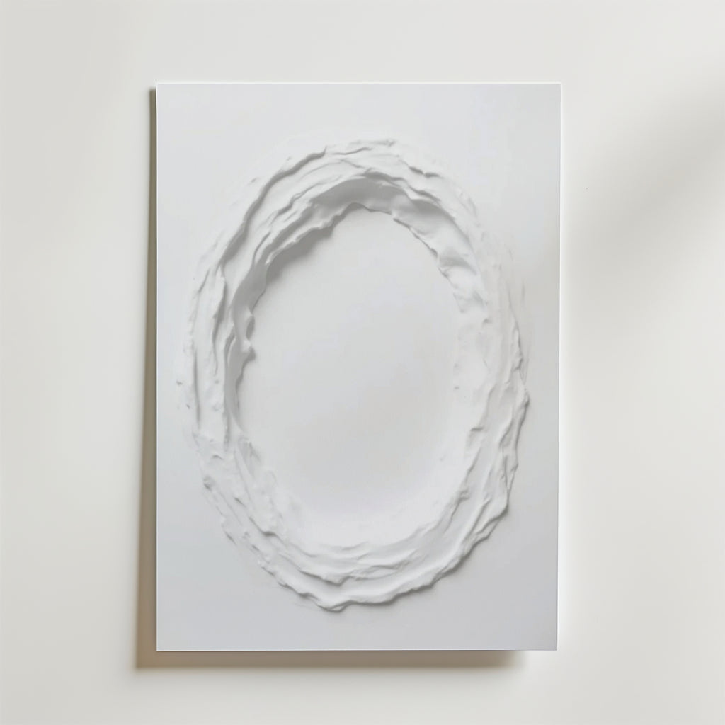 Abstract White Movement No.3 – stilfullt konsttryck från Bozetto, tryckt på matt finpapper
