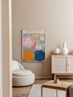 Mockup av Hilma af Klint Circles of affisch på vägg – köp enkelt hos Bozetto i hög kvalitet