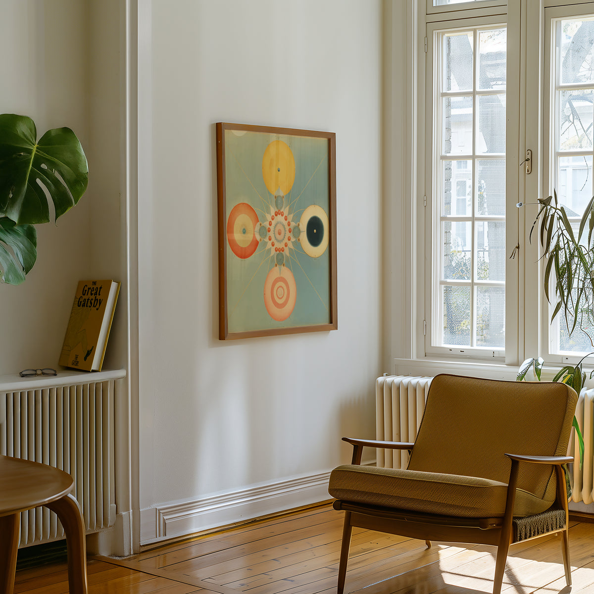Mockup av Hilma af Klint The Four affisch på vägg – köp enkelt hos Bozetto i hög kvalitet