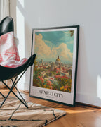 Mockup av Colors Of Mexico City affisch på vägg – köp enkelt hos Bozetto i hög kvalitet