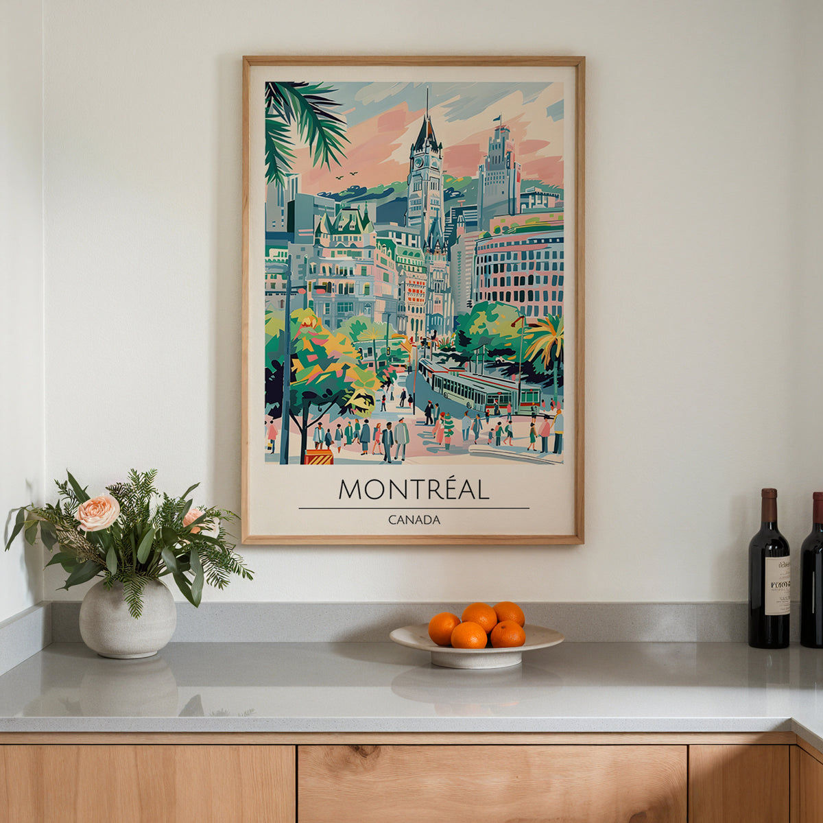 Montreal Cityscape – affisch med snyggt motiv, köp enkelt hos Bozetto i flera storlekar