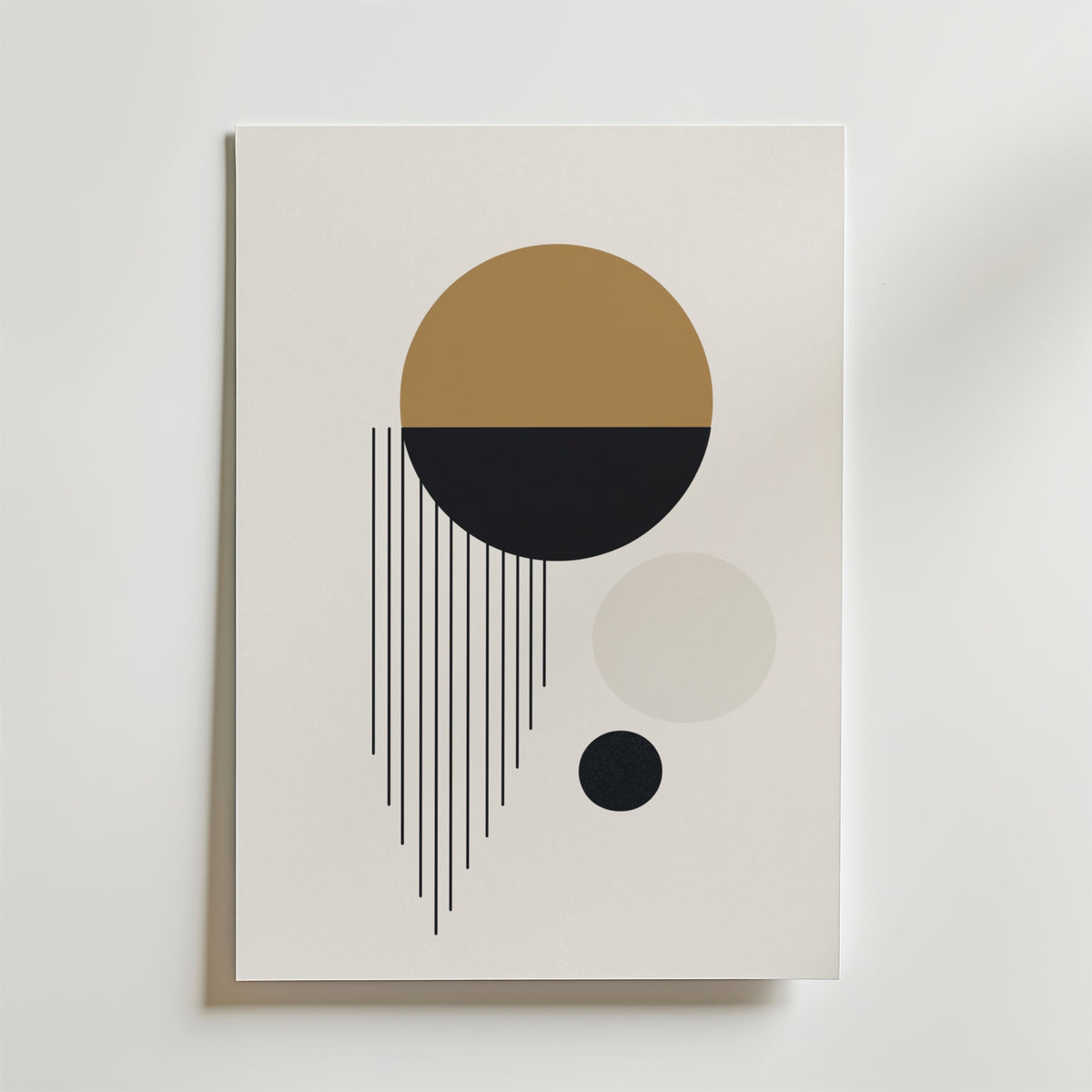 Golden Eclipse Drop – stilfullt konsttryck från Bozetto, tryckt på matt finpapper