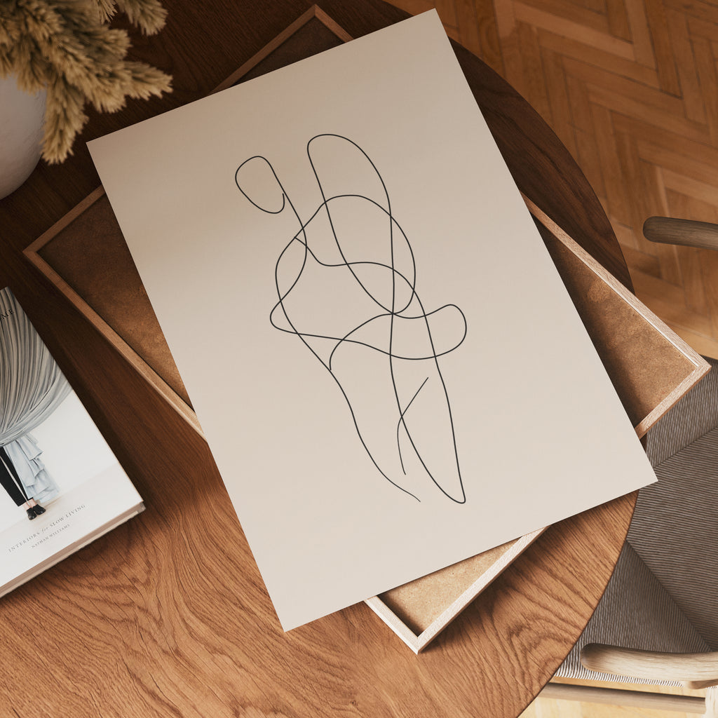 Entwined Bodies Line Art – affisch med stilfullt motiv från Bozetto i hög kvalitet