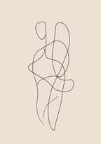 Entwined Bodies Line Art poster visad rakt fram – Bozetto affisch i hög tryckkvalitet