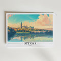 Ottawa Riverside – stilfullt konsttryck från Bozetto, tryckt på matt finpapper i hög tryckkvalitet