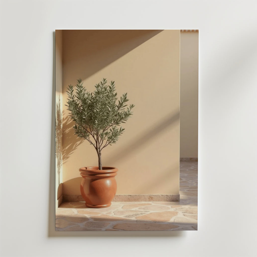 Terracotta planter with olive – stilfullt konsttryck från Bozetto, tryckt på matt finpapper