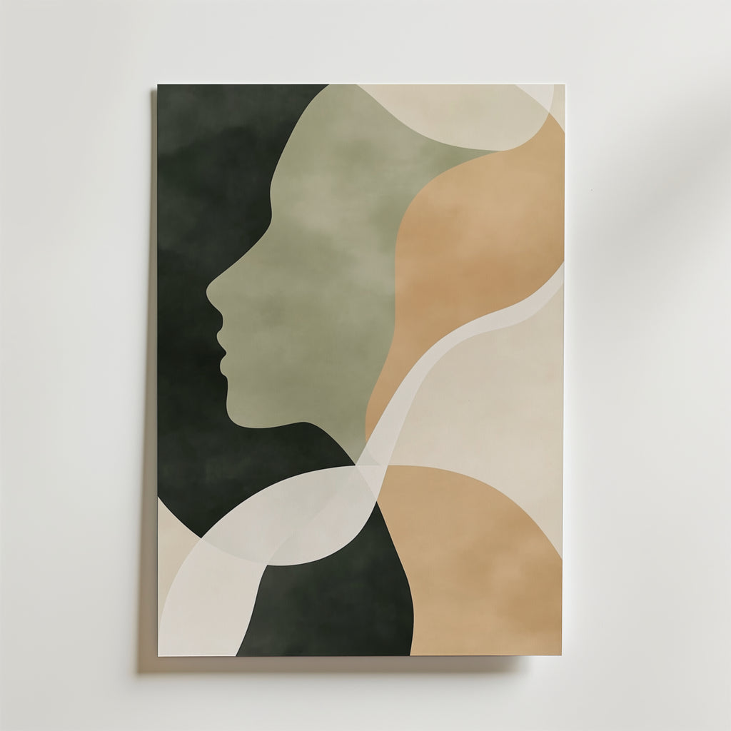 Abstract Face No.2 – stilfullt konsttryck från Bozetto, tryckt på matt finpapper