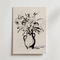 Monochrome Bouquet – stilfullt konsttryck från Bozetto, tryckt på matt finpapper