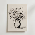 Monochrome Bouquet – stilfullt konsttryck från Bozetto, tryckt på matt finpapper
