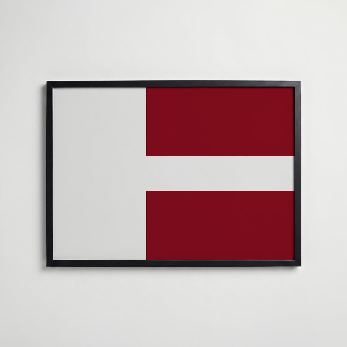 Latvia National Flag Poster i svart ram – stilren konsttryck som väggdekor från Bozetto