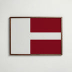 Latvia National Flag Poster i valnötsram – varm konstaffisch för hemmet från Bozetto