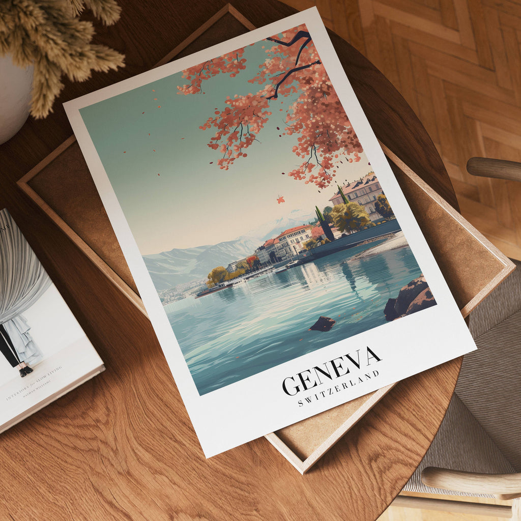 Spring Light Over Geneva poster visad rakt fram – Bozetto affisch i hög tryckkvalitet