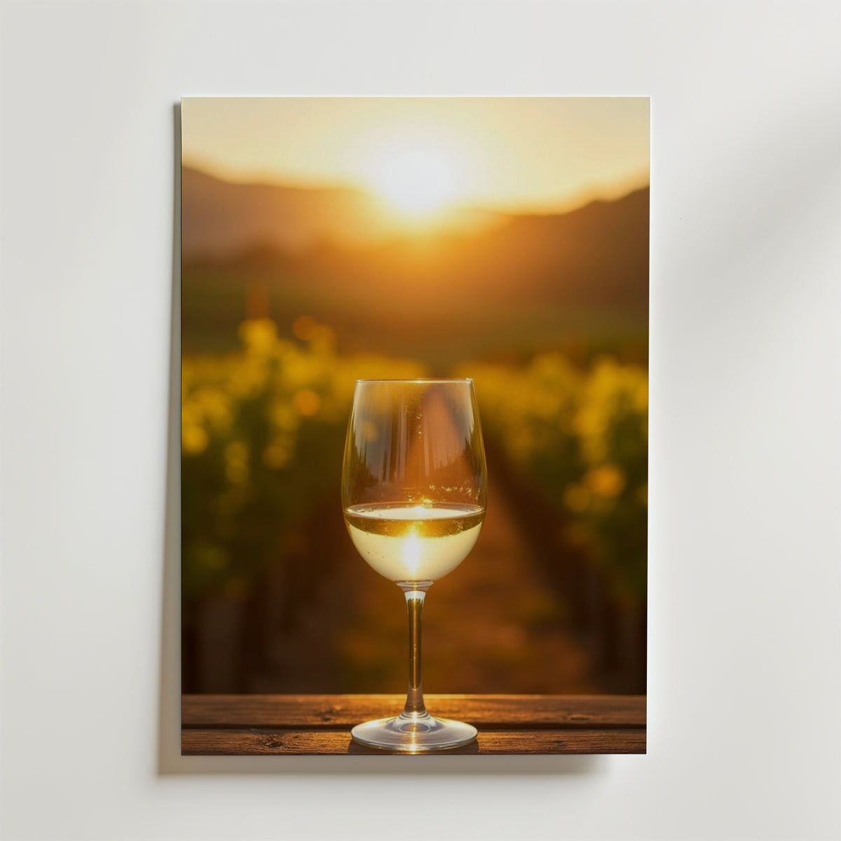 White Wine Field – stilfullt konsttryck från Bozetto, tryckt på matt finpapper i hög tryckkvalitet