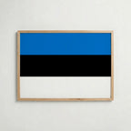 Estonia National Flag Poster i ekram – inramad konsttryck för stilren inredning hos Bozetto