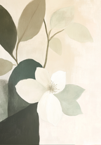 Green And Beige Flowers – köp enkelt hos Bozetto konsttryck i hög kvalitet i hög kvalitet