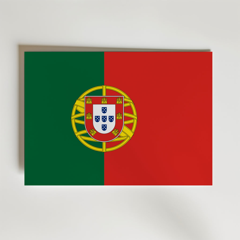 Portugal National Flag Poster – modern konst och stilren konsttryck för hemmet hos Bozetto