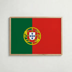 Portugal National Flag Poster i ekram – inramad konsttryck för stilren inredning hos Bozetto