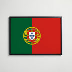 Portugal National Flag Poster i svart ram – stilren konsttryck som väggdekor från Bozetto