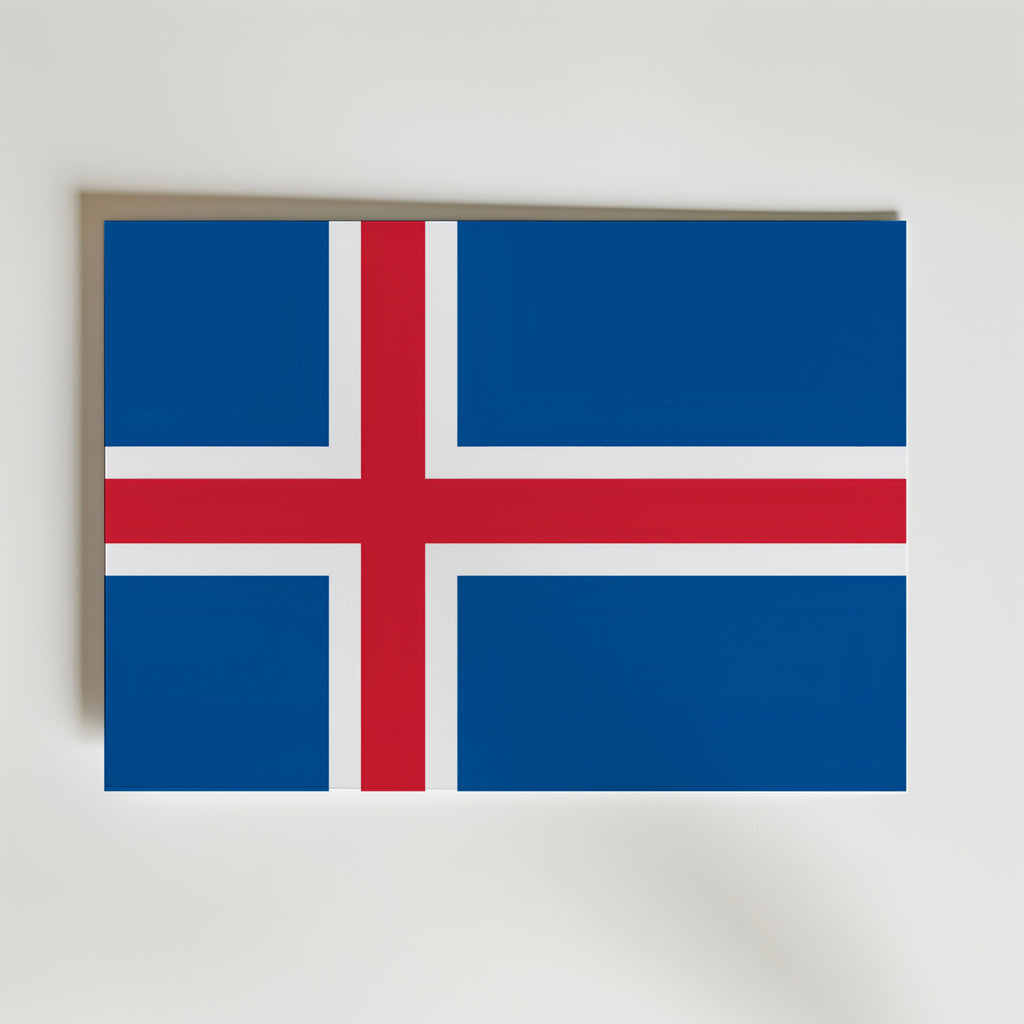 Iceland National Flag Poster – modern konst och stilren konsttryck för hemmet hos Bozetto