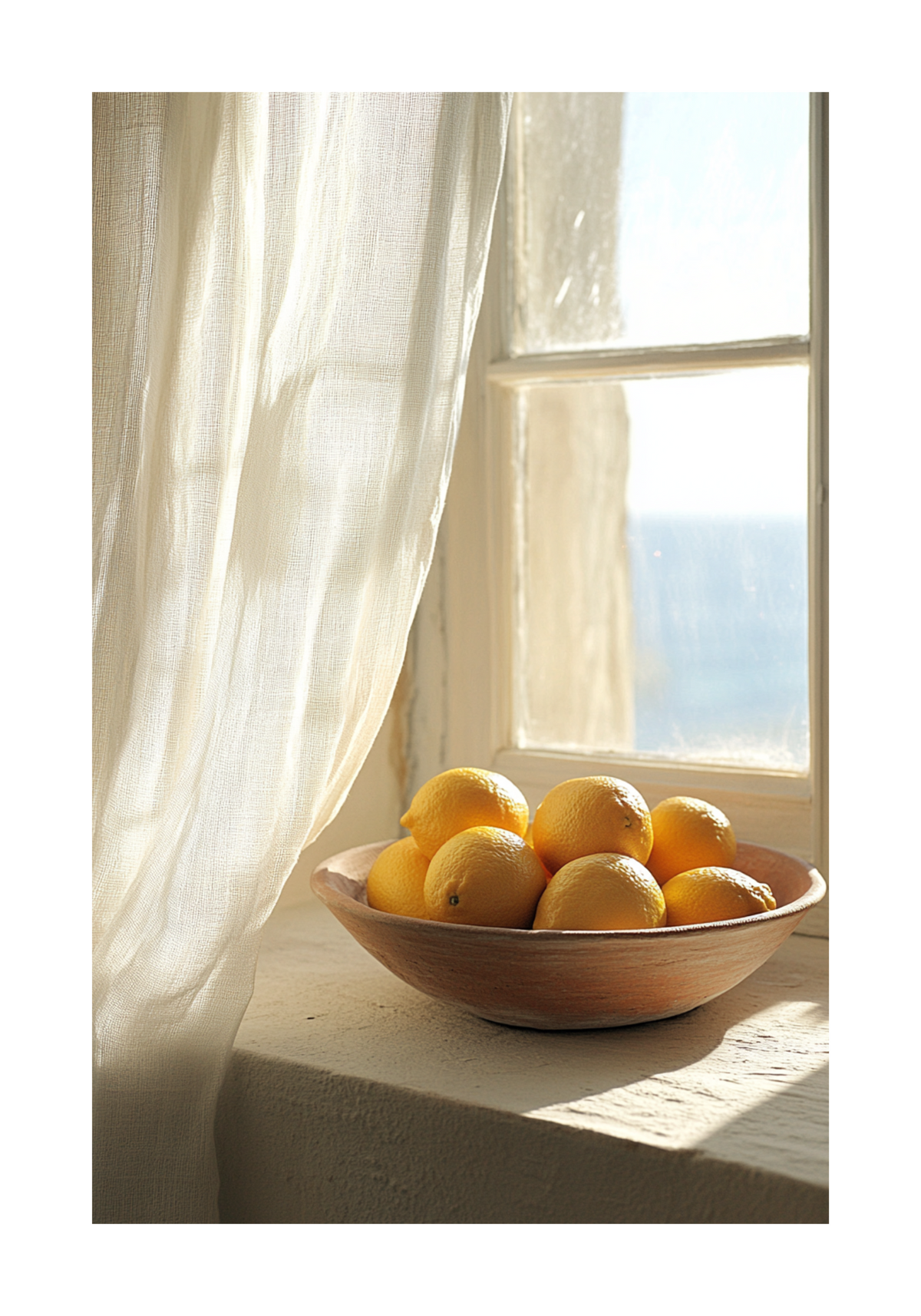 Lemon Bowl Poster – modern konst och stilren konsttryck för hemmet hos Bozetto