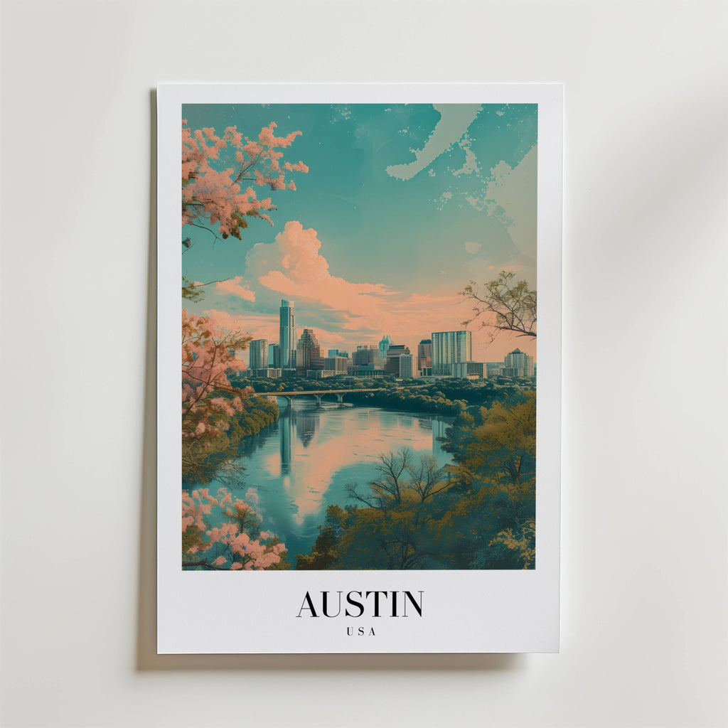 Whispers Of Austin – stilfullt konsttryck från Bozetto, tryckt på matt finpapper