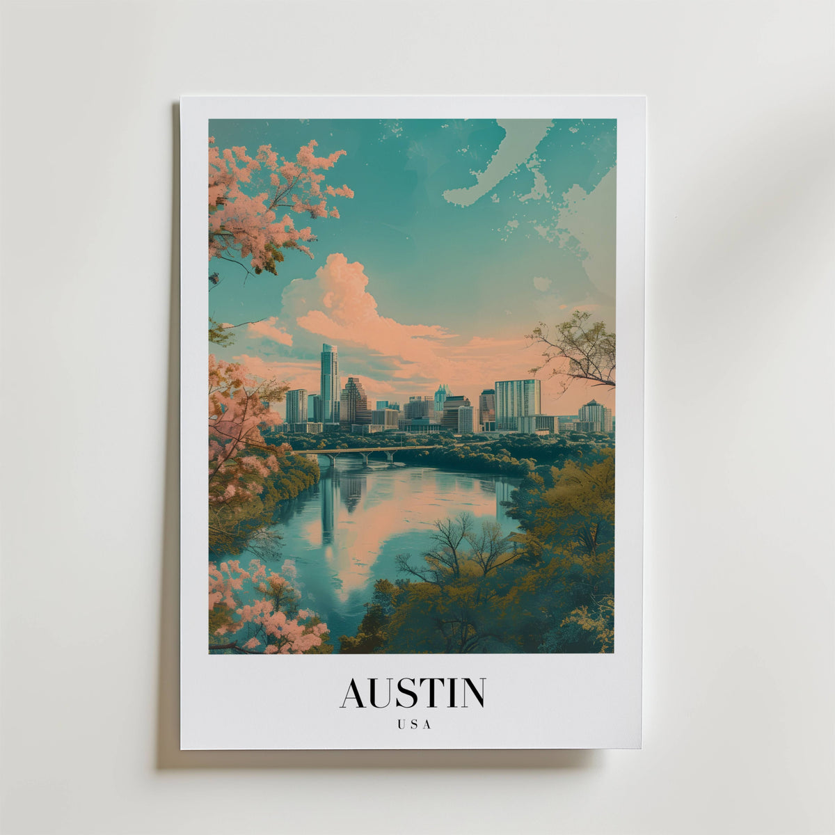 Whispers Of Austin – stilfullt konsttryck från Bozetto, tryckt på matt finpapper
