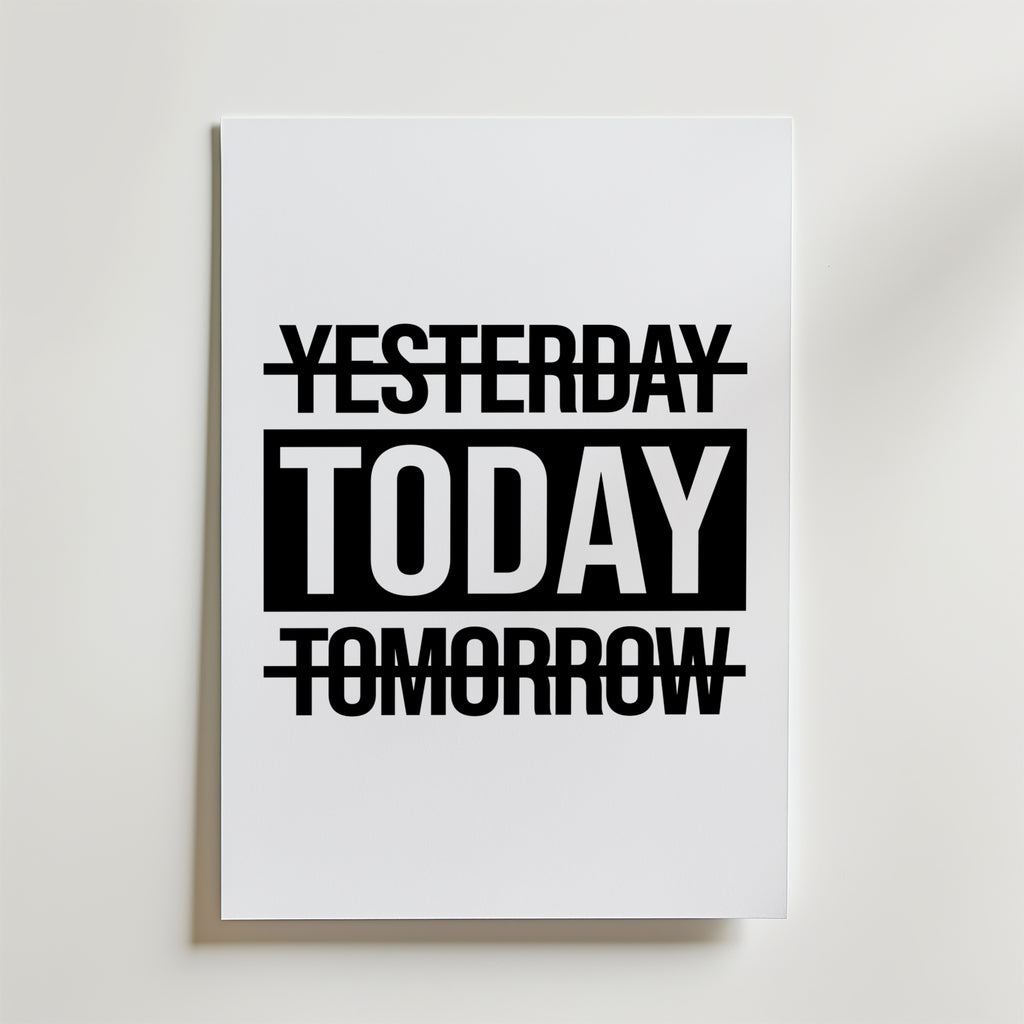 Storleksjämförelse för Today Over Yesterday affisch – Bozetto erbjuder flera format