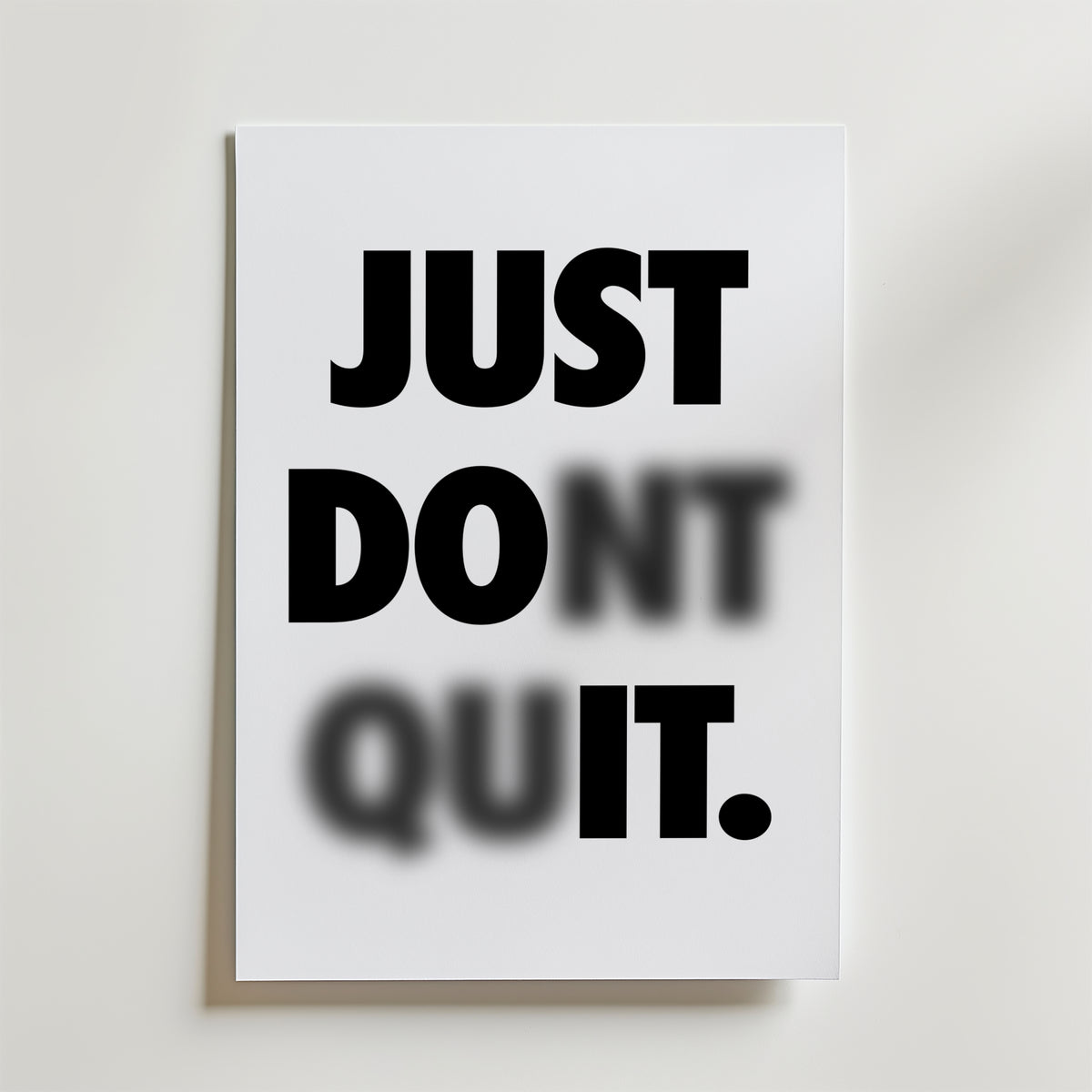 Storleksguide för Just Do It (Blur Edition) – affisch från Bozetto i hög kvalitet