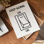 Keep Going On poster i flera storlekar – jämför mått och välj rätt hos Bozetto i hög tryckkvalitet