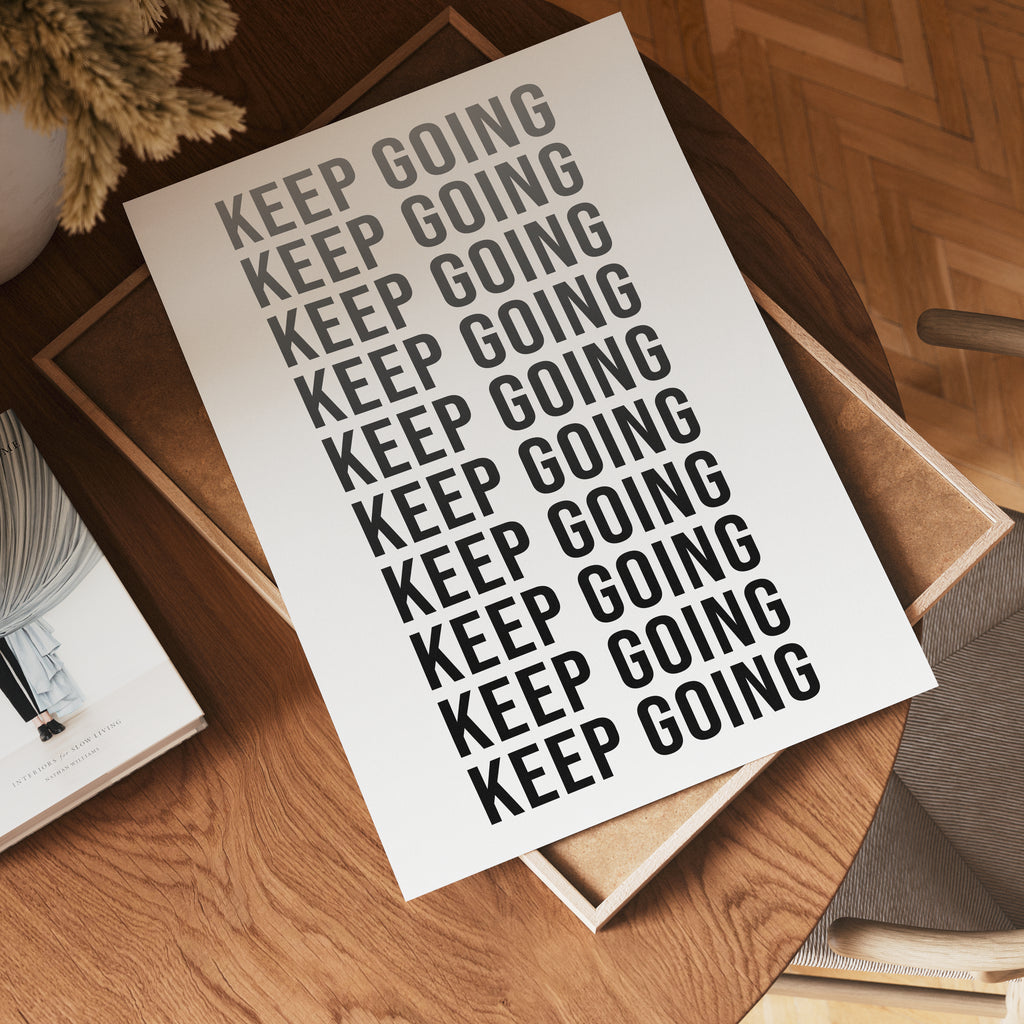 Keep Going Repetition poster i olika storlekar – köp enkelt hos Bozetto i hög kvalitet