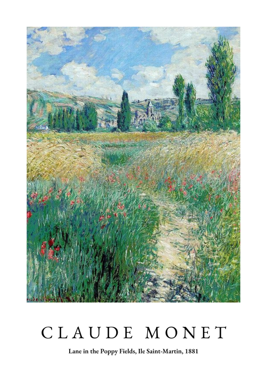 Claude Monet Lane in the poppy fields posters