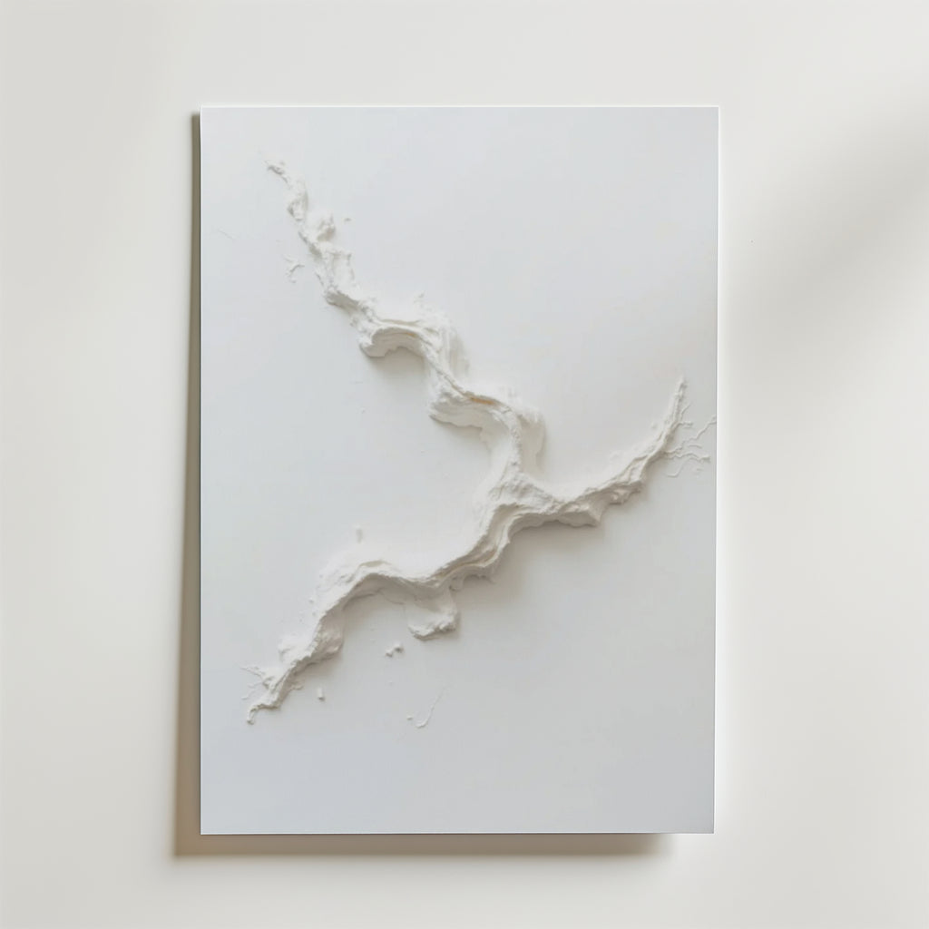 Abstract White Movement – stilfullt konsttryck från Bozetto, tryckt på matt finpapper