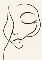 Dreamy Line Art Face – affisch med snyggt motiv, köp enkelt hos Bozetto i flera storlekar