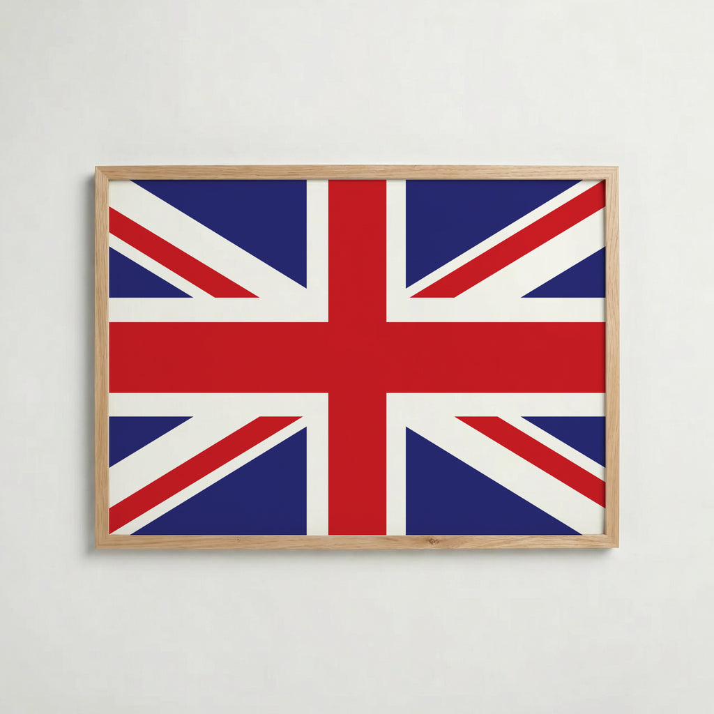 United Kingdom National Flag Poster i ekram – inramad konsttryck för stilren inredning hos Bozetto