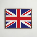United Kingdom National Flag Poster i valnötsram – varm konstaffisch för hemmet från Bozetto
