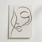 Dreamy Line Art Face – stilfullt konsttryck från Bozetto, tryckt på matt finpapper