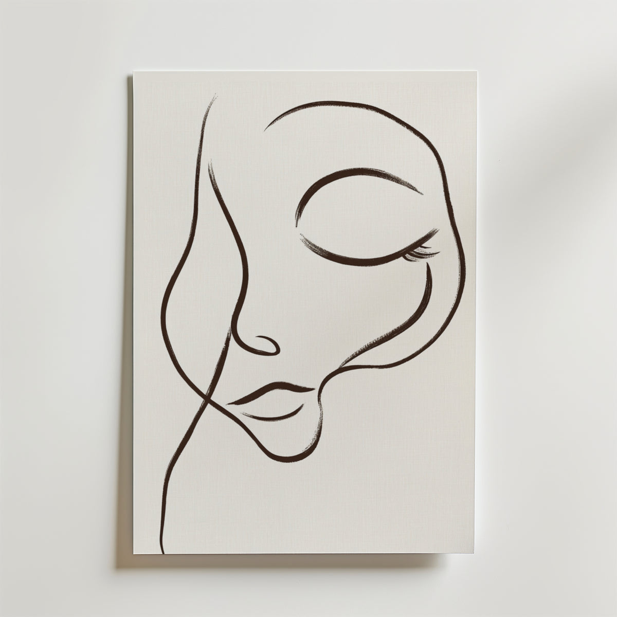 Dreamy Line Art Face – stilfullt konsttryck från Bozetto, tryckt på matt finpapper