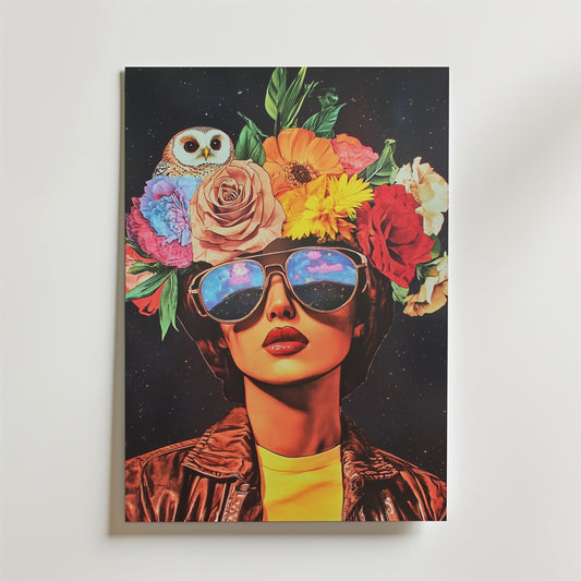 Floral Eyewear Portrait Poster