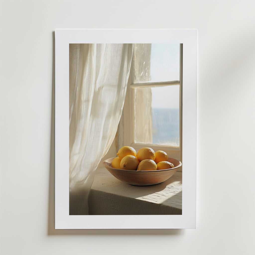 Lemon Bowl Poster – modern konst och stilren konsttryck för hemmet hos Bozetto