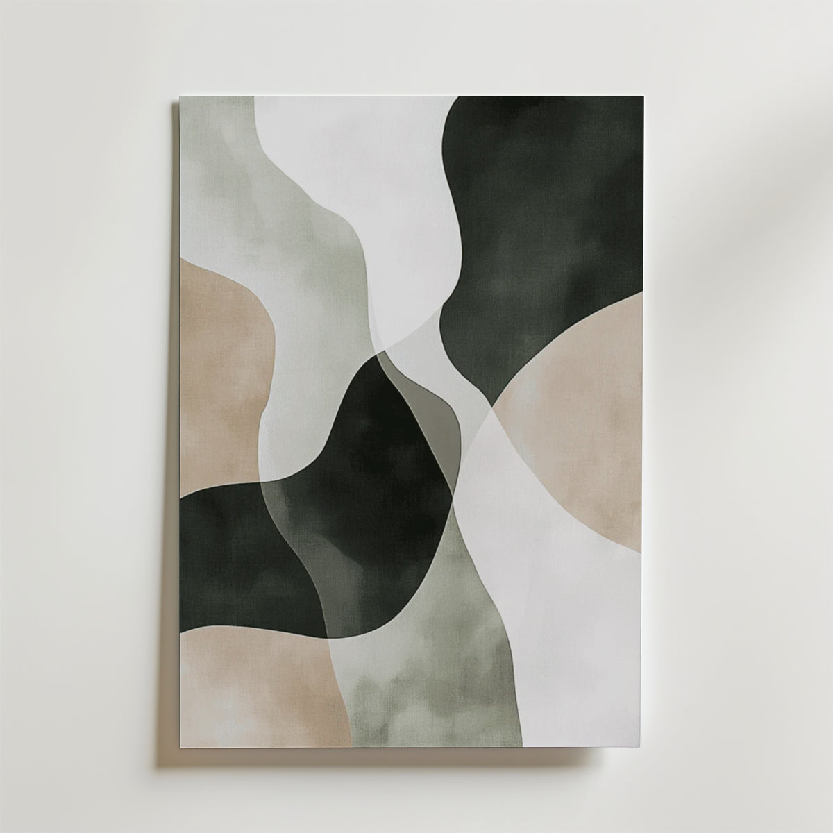 Abstract Green Shapes No.3 – stilfullt konsttryck från Bozetto, tryckt på matt finpapper