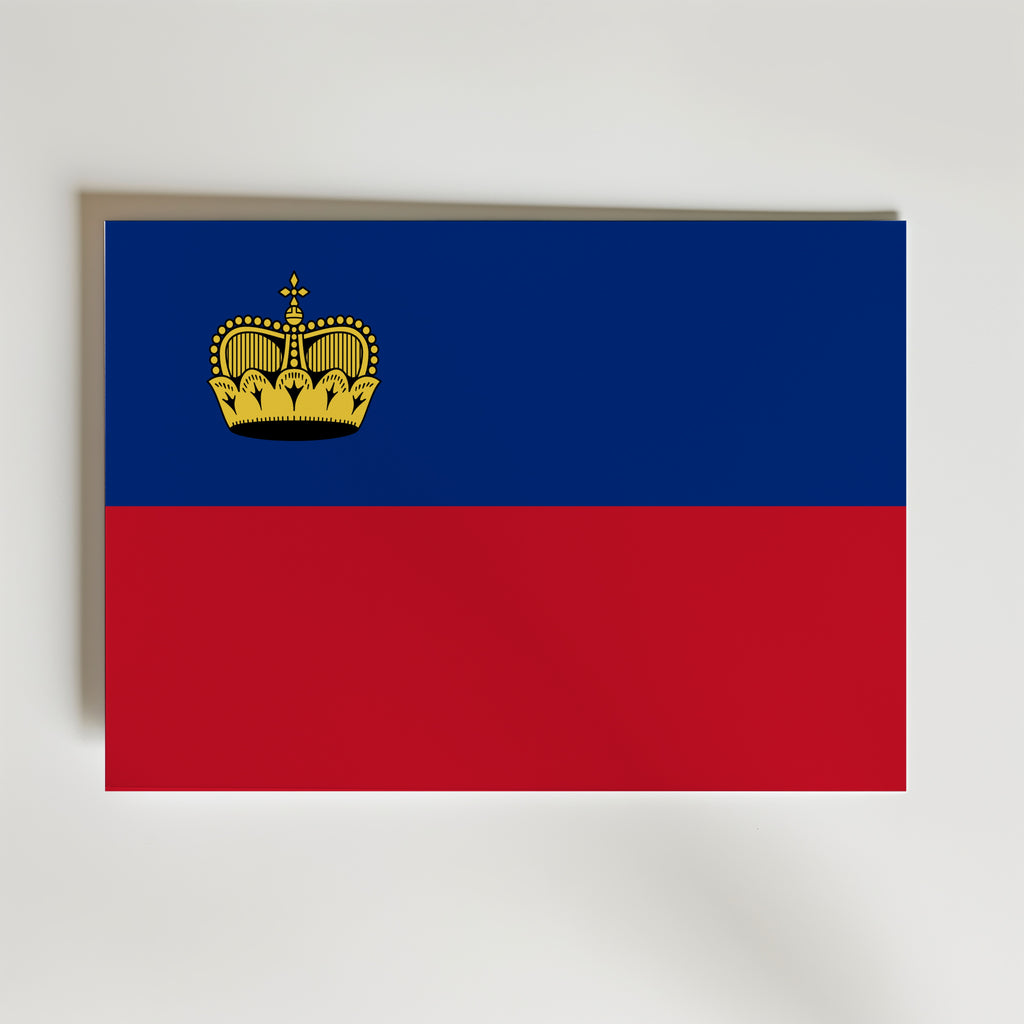 Liechtenstein National Flag Poster – modern konst och stilren konsttryck för hemmet hos Bozetto
