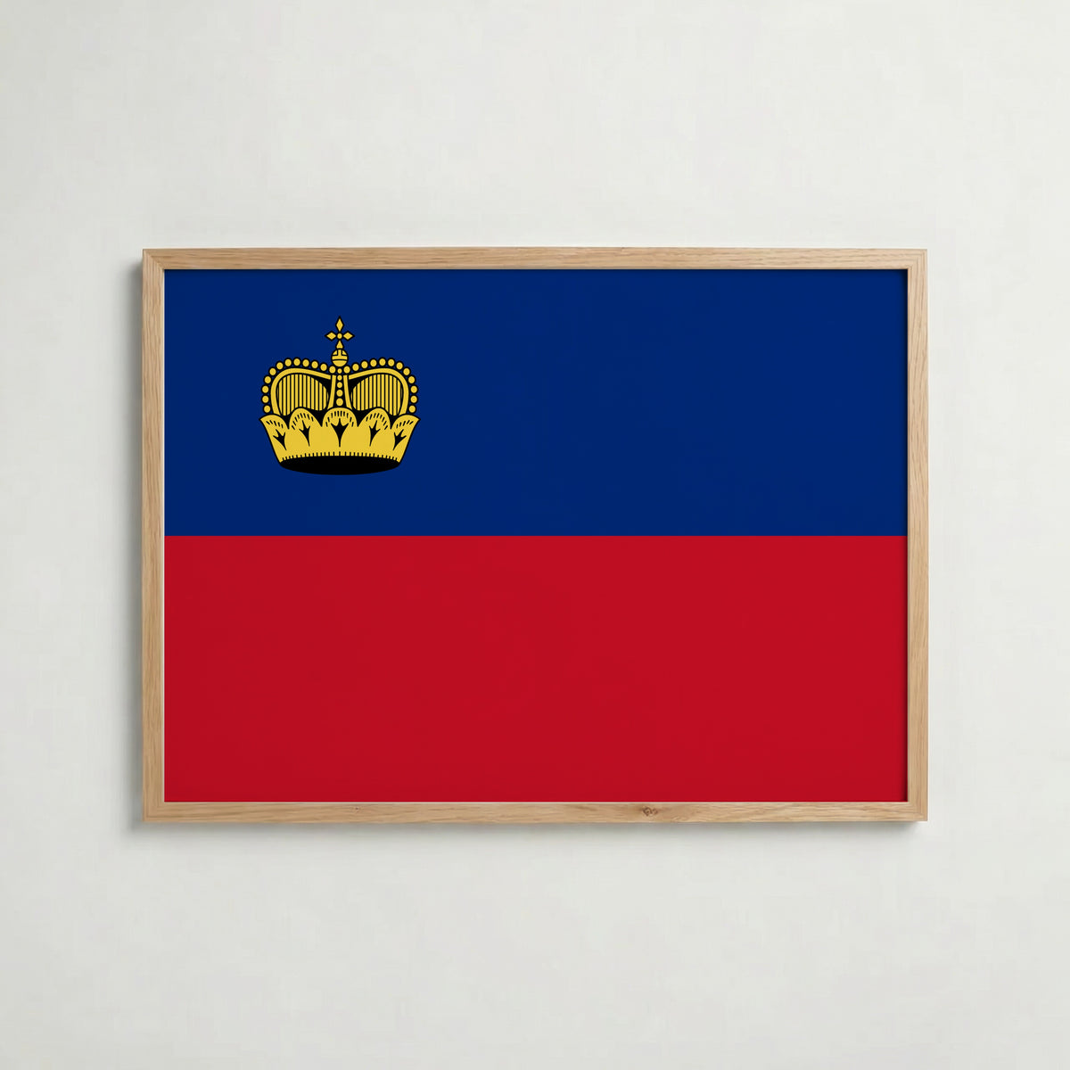 Liechtenstein National Flag Poster i ekram – inramad konsttryck för stilren inredning hos Bozetto