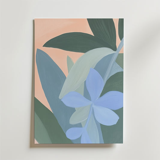 Abstract Blue Flowers Poster