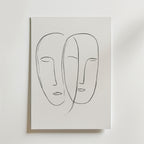 Scandinavian Twin Faces – stilfullt konsttryck från Bozetto, tryckt på matt finpapper